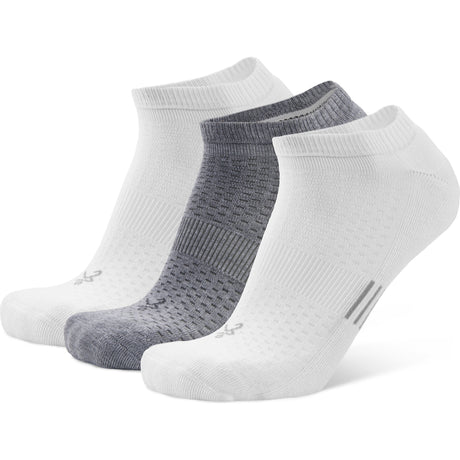 Balega Pacer 3-Pack No Show Socks  -  Small / White/Grey/White