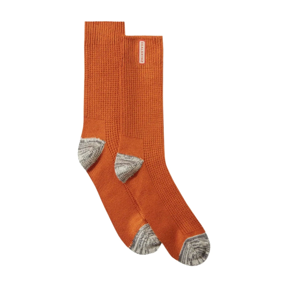 Sealskinz Bradenham Bamboo Mid Length Lightweight Waffle Socks - Small / Orange