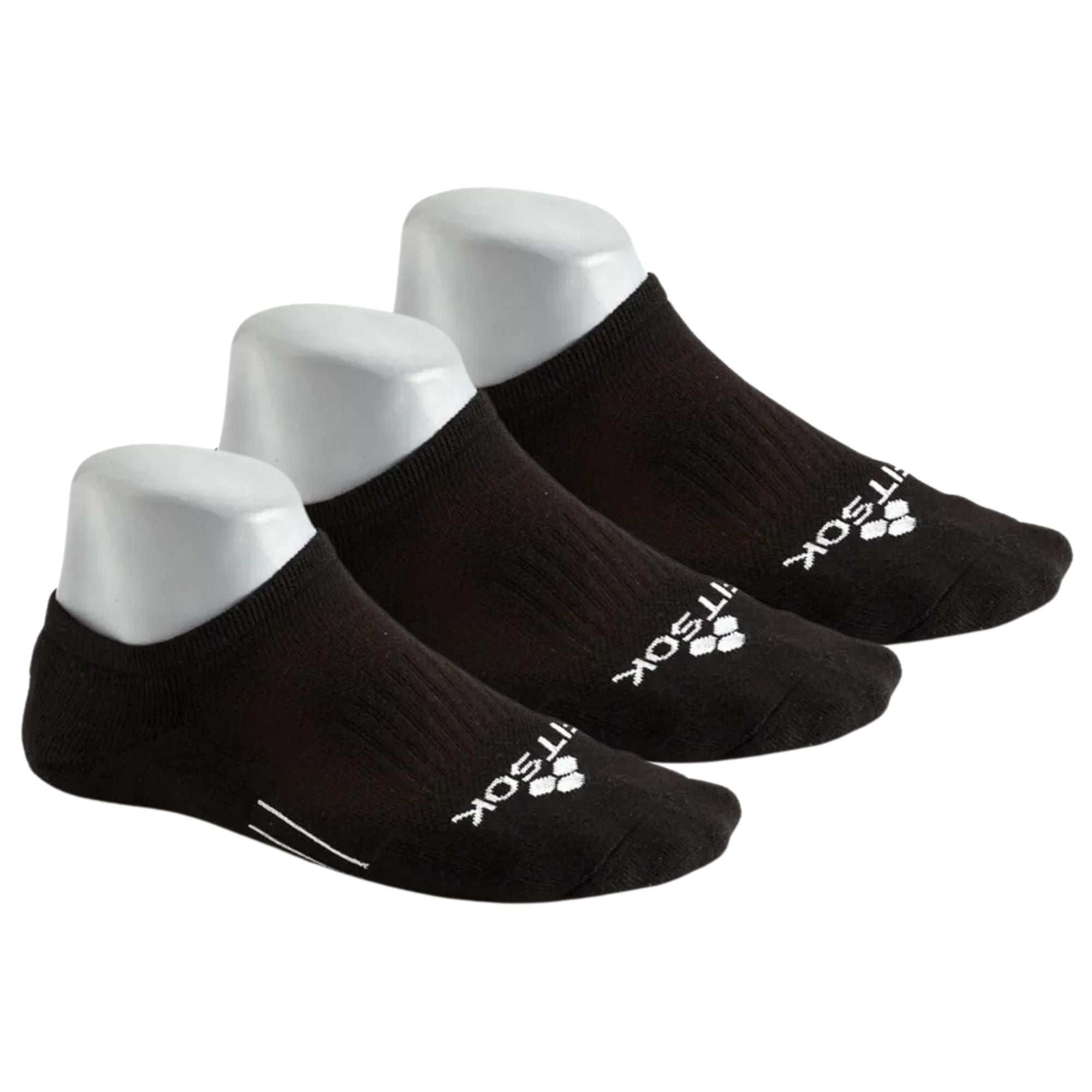 Fitsok CF2 Shadow Yarn No-Show Socks 3-Pack  -  Small / Black