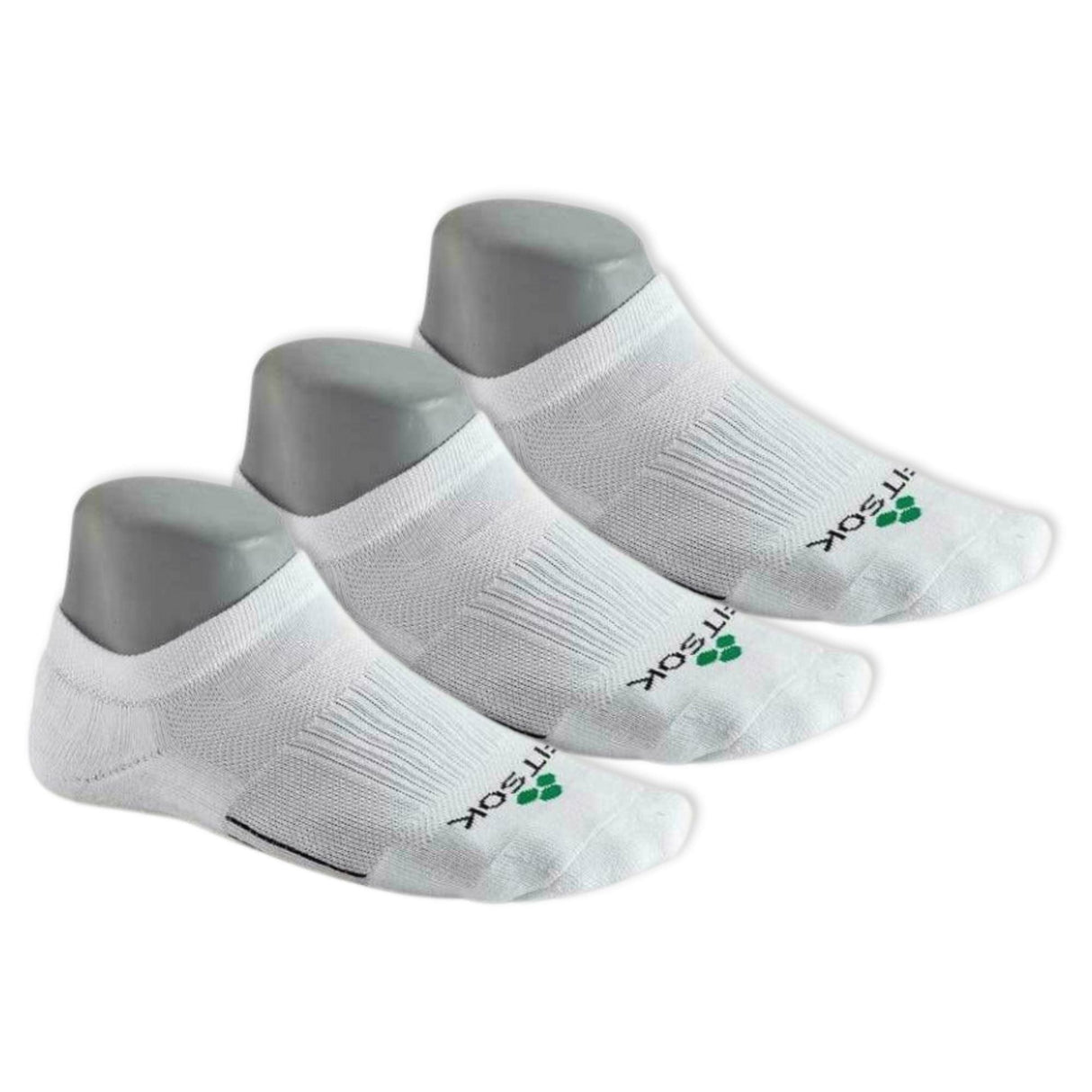 Fitsok CF2 Shadow Yarn No-Show Socks 3-Pack  -  Small / White
