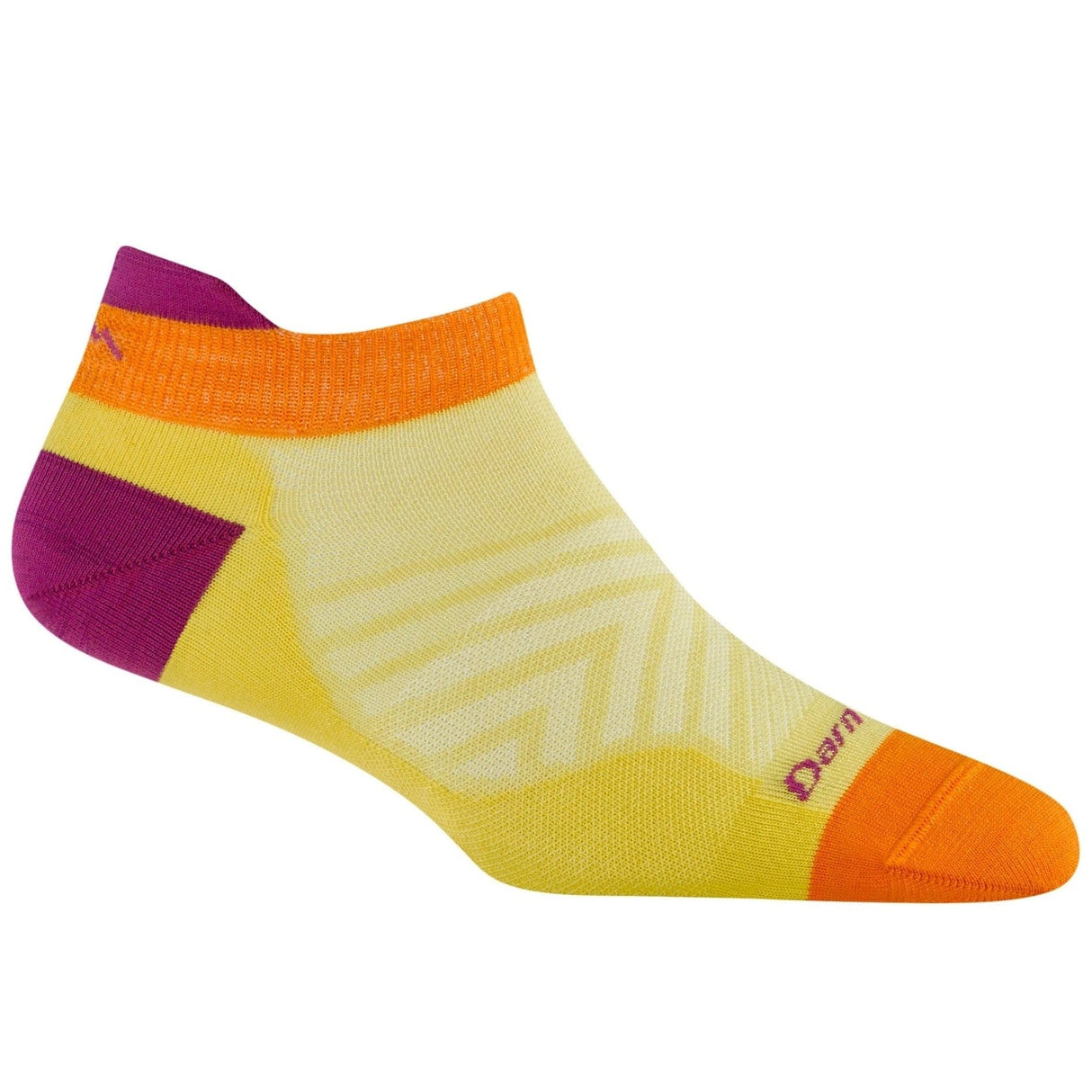 Darn Tough Womens Run No Show Tab No Cushion Ultra-Lightweight Socks - Small / Citrus