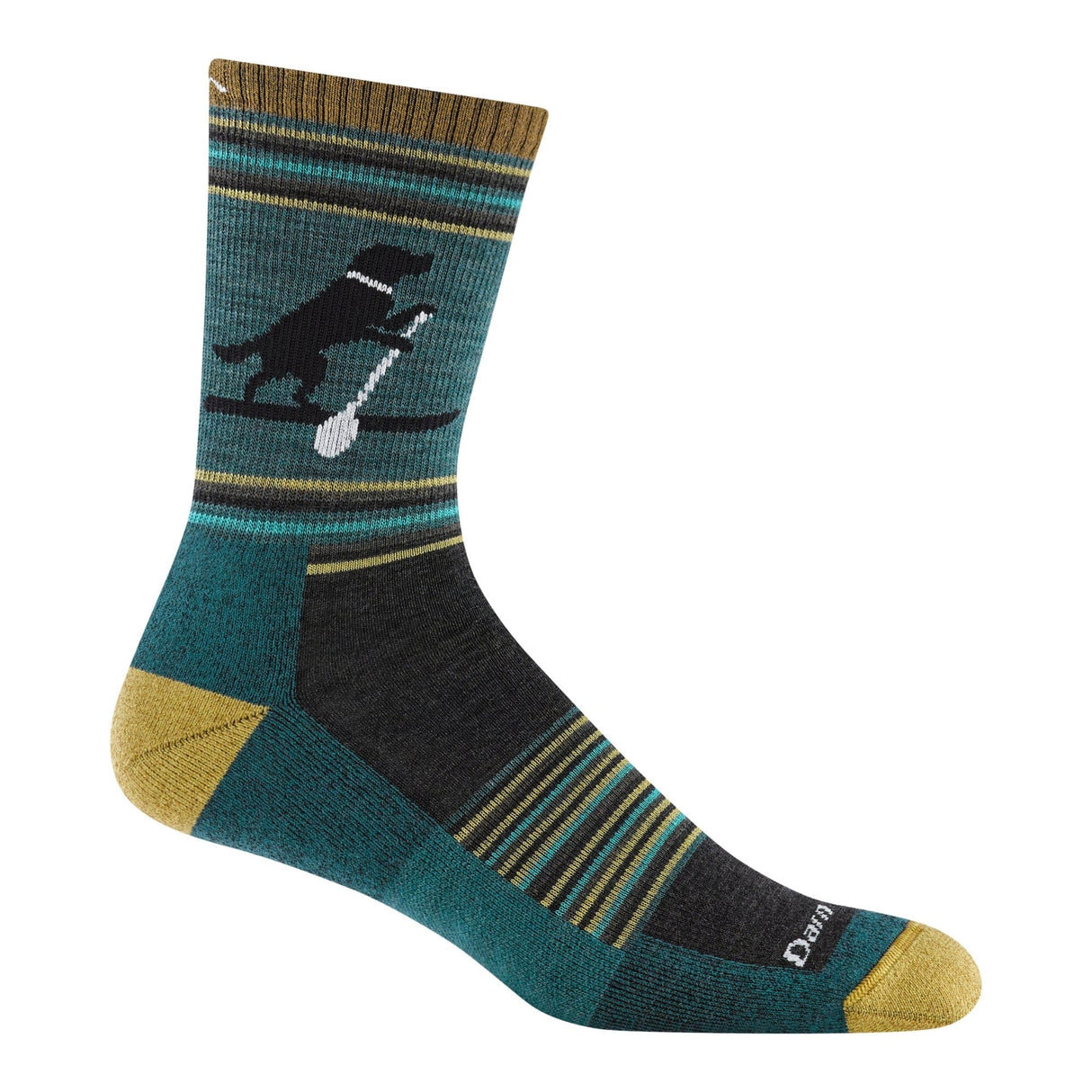 Darn Tough Mens Willoughby Micro Crew Lightweight Hiking Socks - Medium / Dog Pond