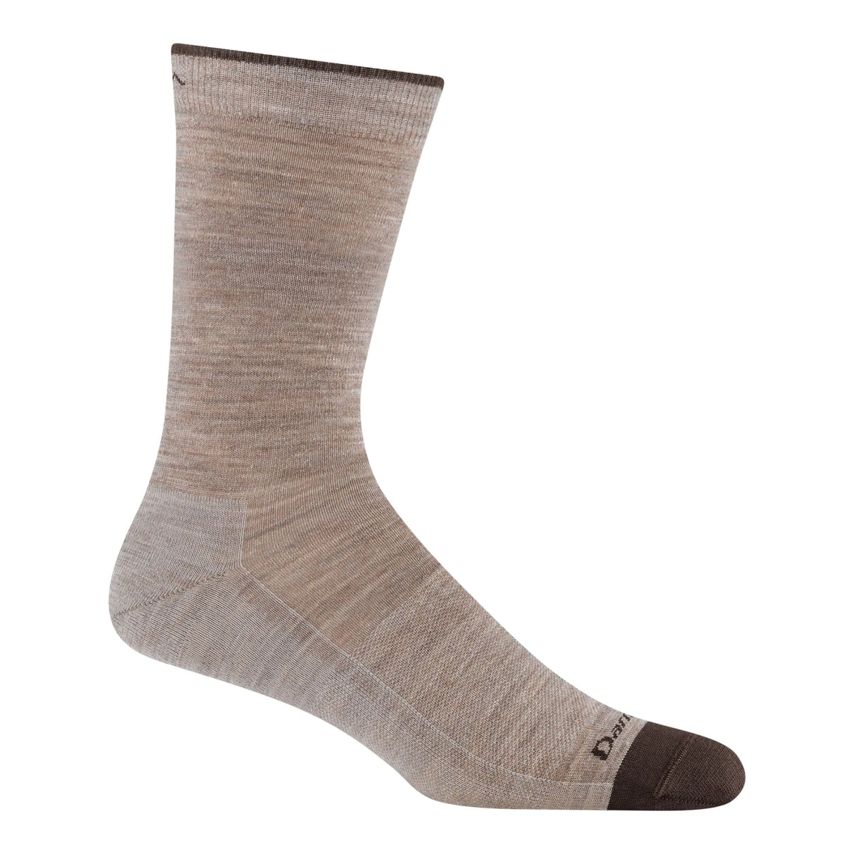 Darn Tough Mens Solid Crew Lightweight Lifestyle Socks - Medium / Rye/Earth