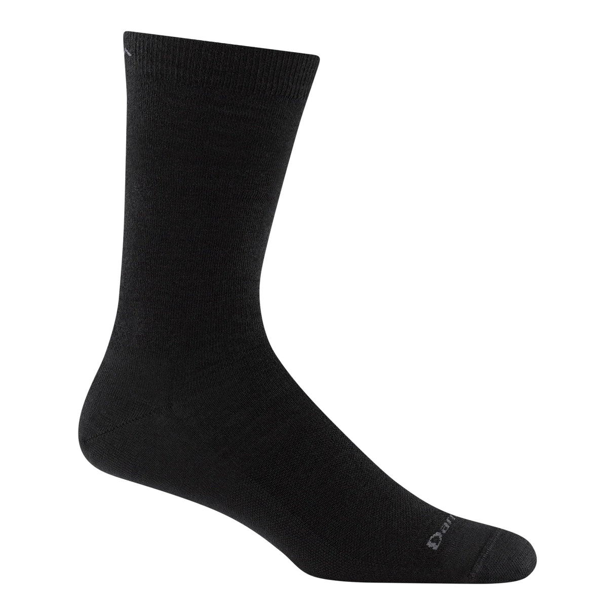 Darn Tough Mens Solid Crew Lightweight Lifestyle Socks - Medium / Solid Black