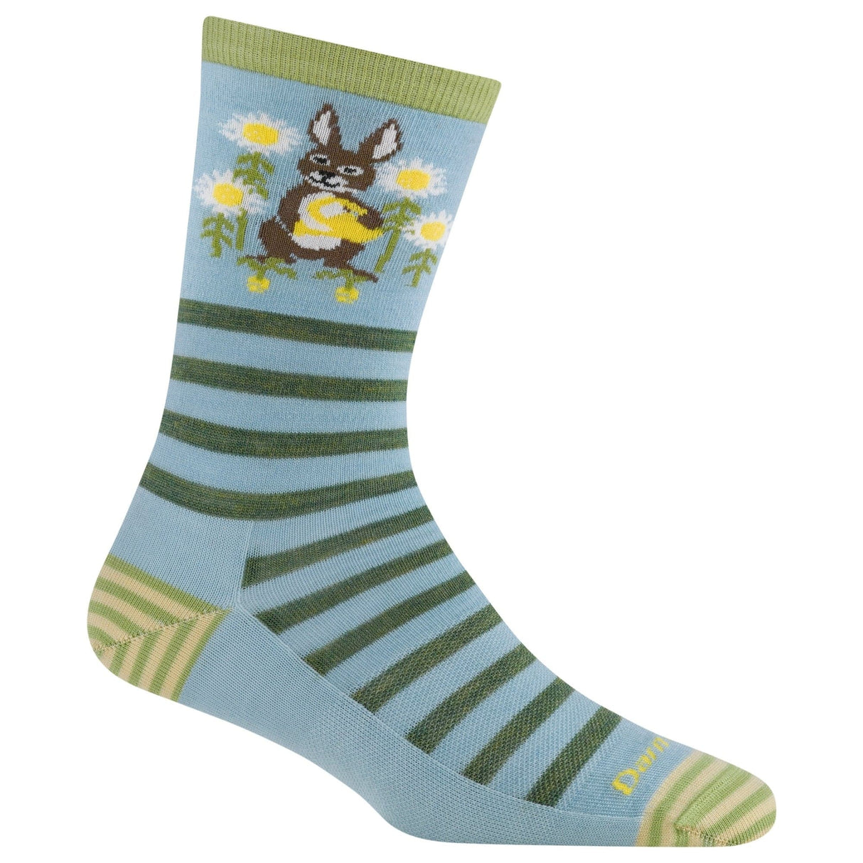 Darn Tough Womens Animal Haus Crew Lightweight Lifestyle Socks - Small / Bunny Blue