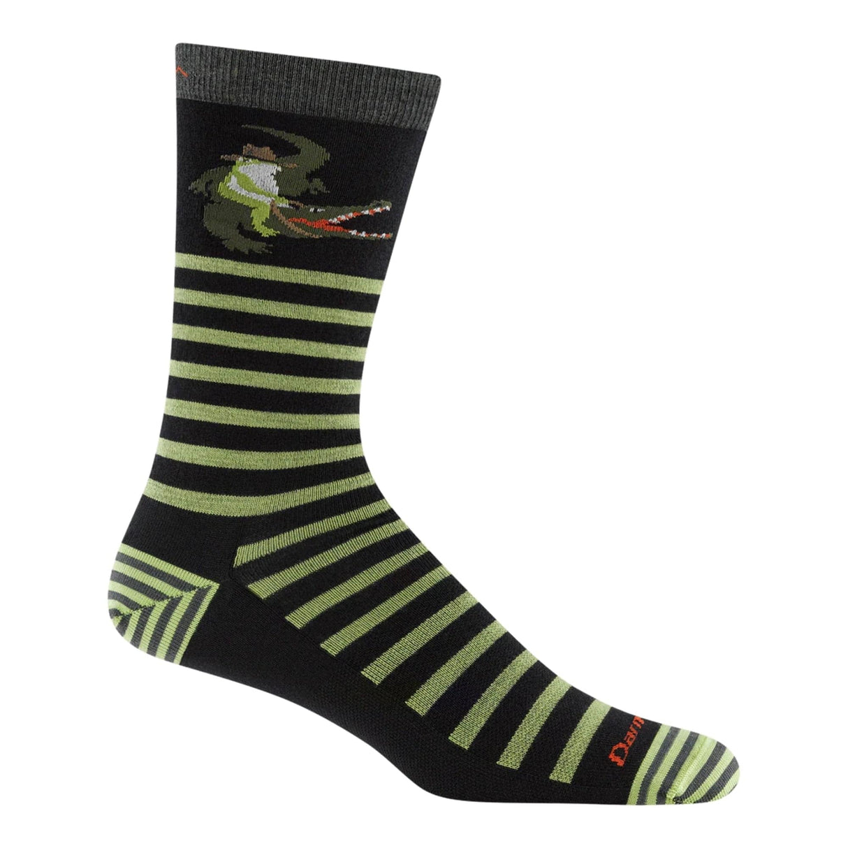 Darn Tough Mens Animal Haus Crew Lightweight Lifestyle Socks - Medium / Gator Green