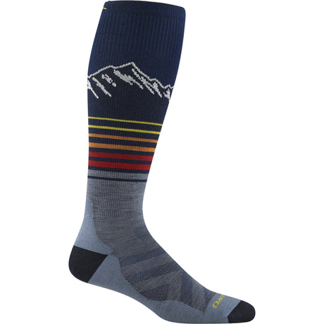 Darn Tough Mens Steep Lines Over-the-Calf Lightweight Ski & Snowboard Socks  -  Medium / Eclipse