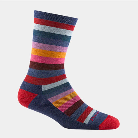 Darn Tough Womens Mystic Stripe Crew Lightweight Lifestyle Socks  -  Large / Denim