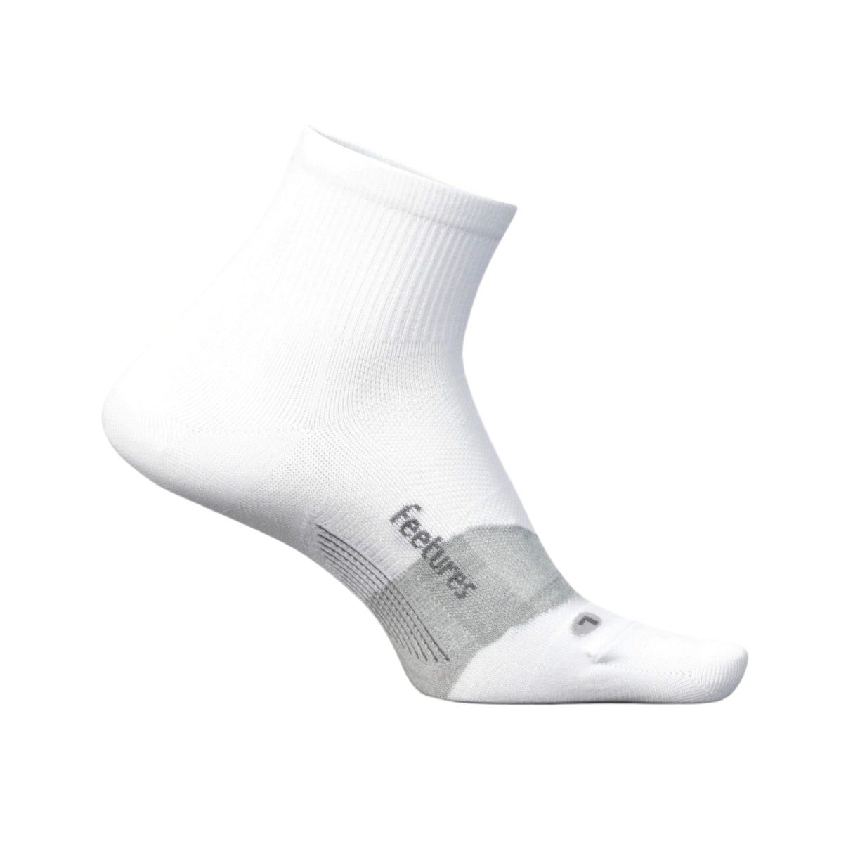Feetures Elite Light Cushion Quarter Socks  -  Small / White