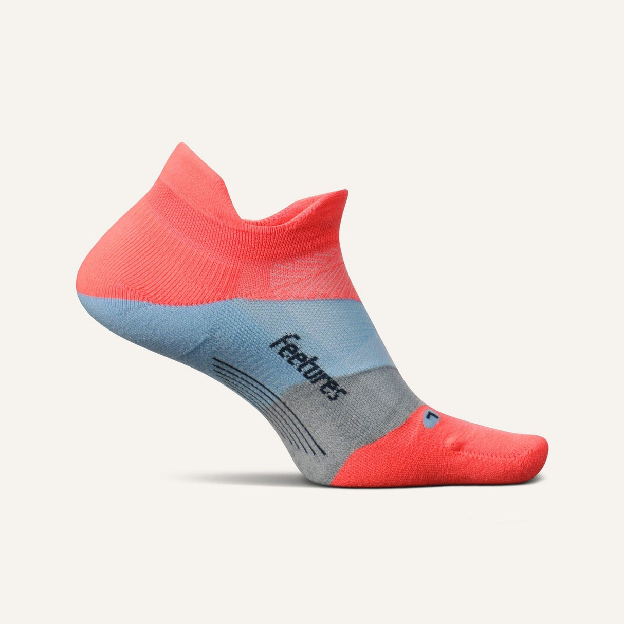 Feetures Elite Ultra Light No Show Tab Socks - Clearance  -  Small / Climb Coral
