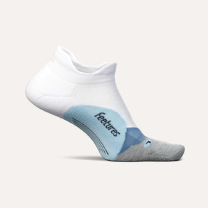 Feetures Elite Light Cushion No Show Tab Socks  -  Small / White Sky