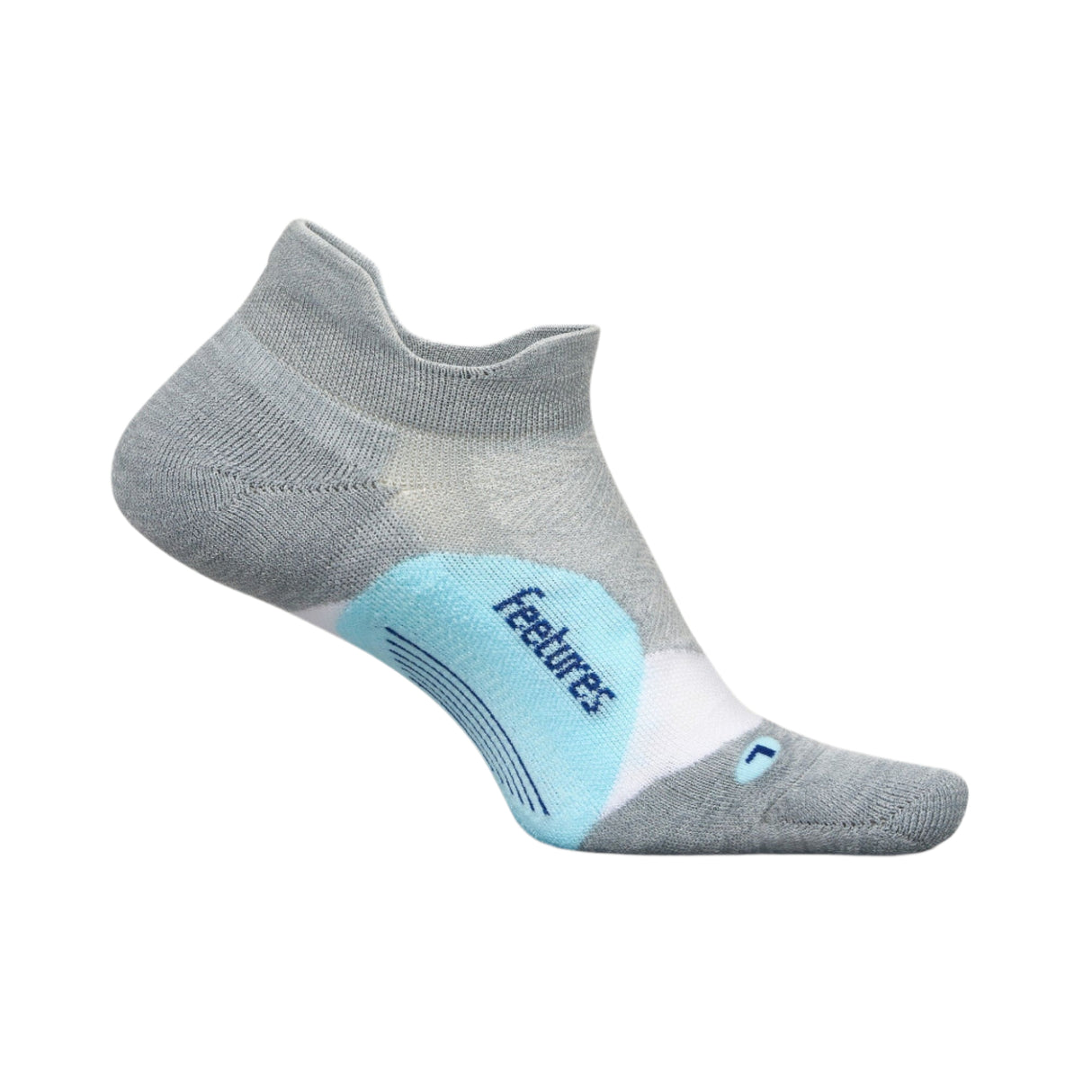 Feetures Elite Light Cushion No Show Tab Socks  -  Small / Gray Sky