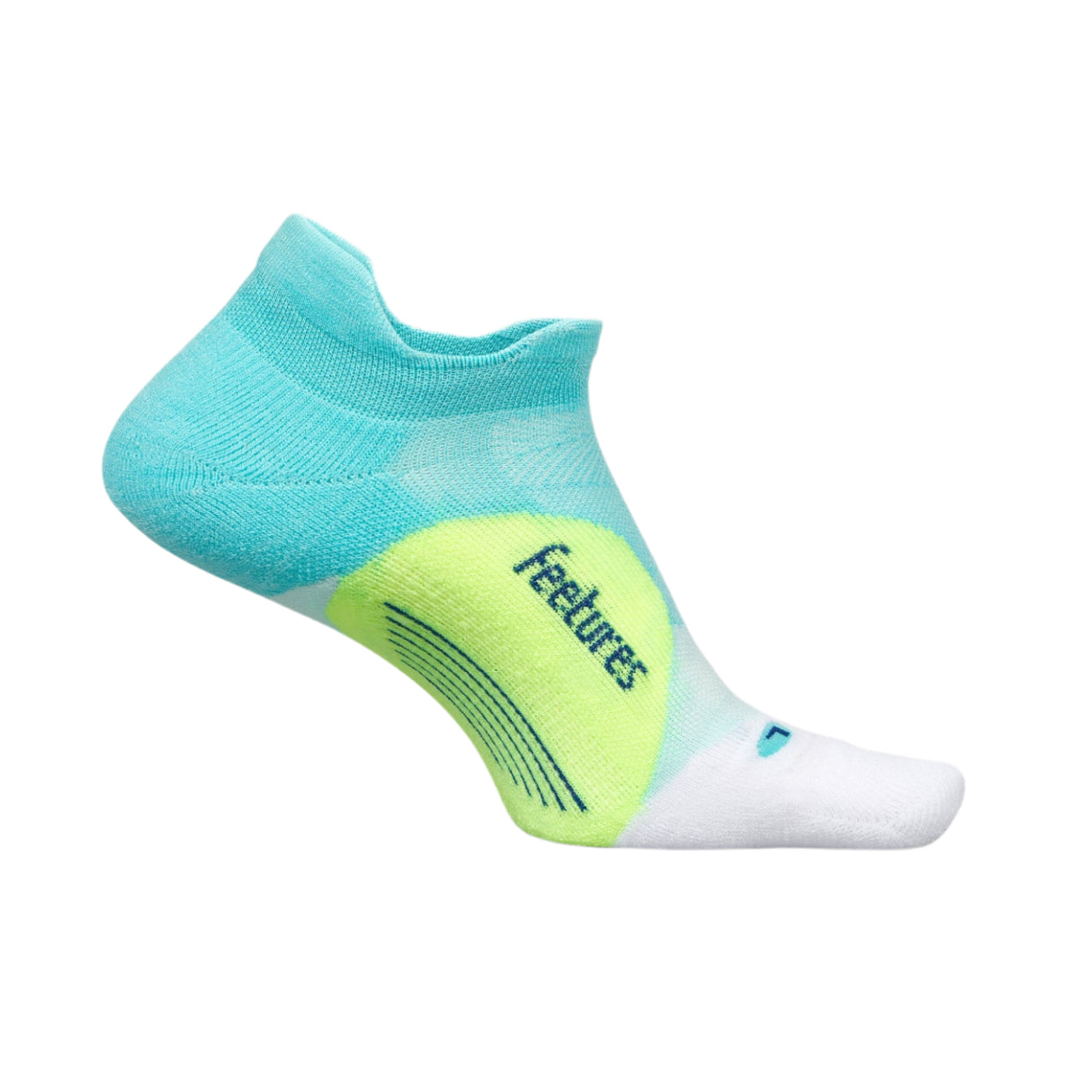 Feetures Elite Light Cushion No Show Tab Socks  -  Small / Aqua Surf