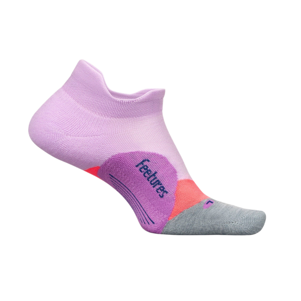 Feetures Elite Light Cushion No Show Tab Socks - Large / Orchid Sunset