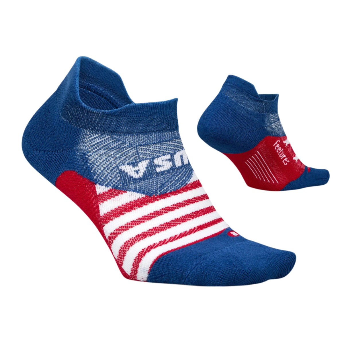 Feetures Elite Light Cushion No Show Tab Limited Edition USA Socks  -