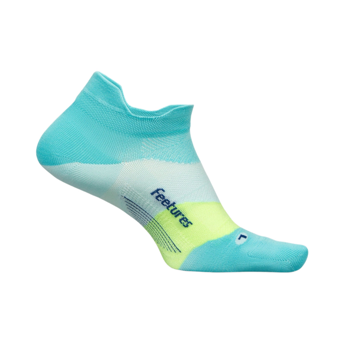 Feetures Elite Ultra Light No Show Tab Socks - Small / Aqua Surf