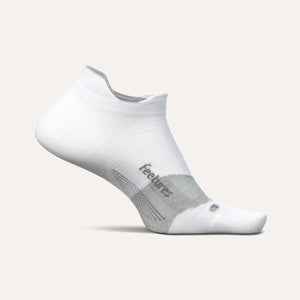 Feetures Elite Ultra Light No Show Tab Socks  -  Small / White