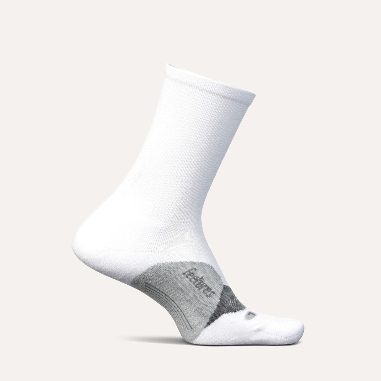 Feetures Elite Light Cushion Mini Crew Socks  -  Medium / White