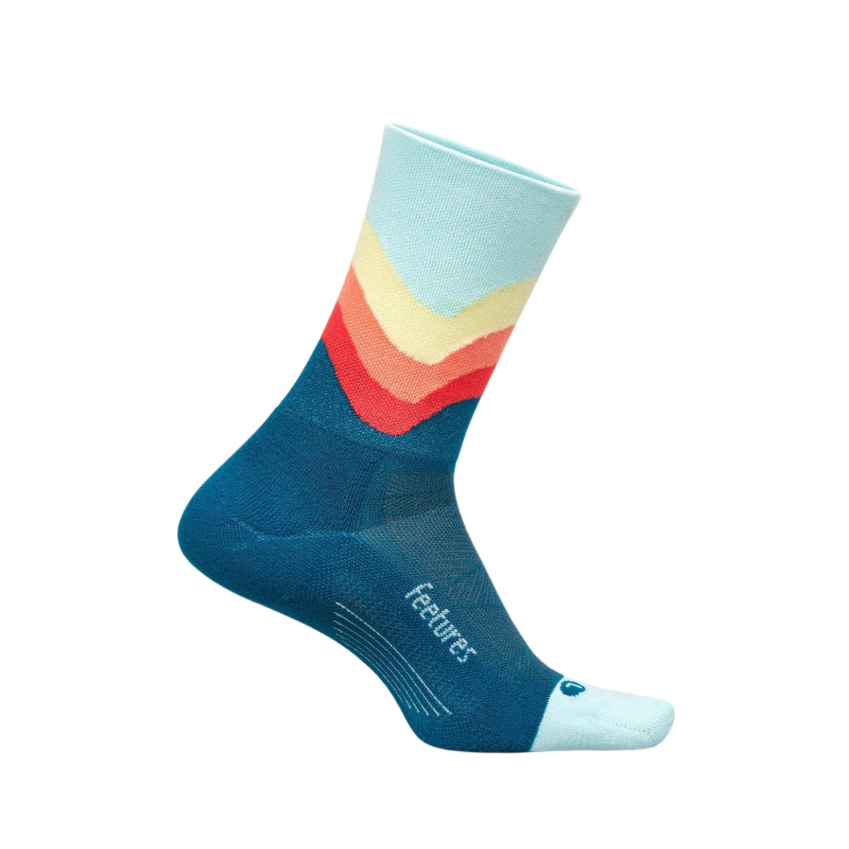 Feetures Elite Light Cushion Mini Crew Socks  -  Small / Blue Swell