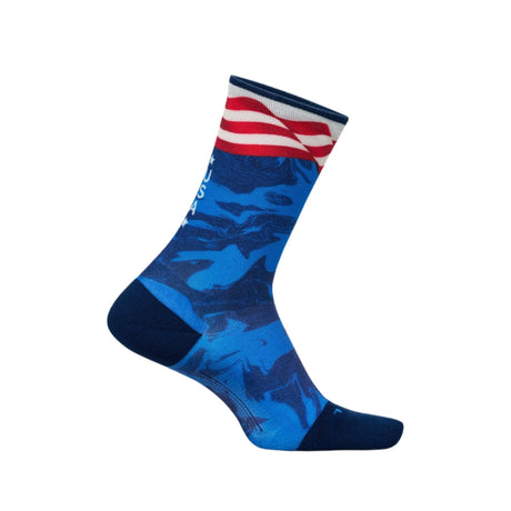 Feetures Elite Light Cushion Mini Crew Limited Edition USA Socks  -  Small / Liberty Blue