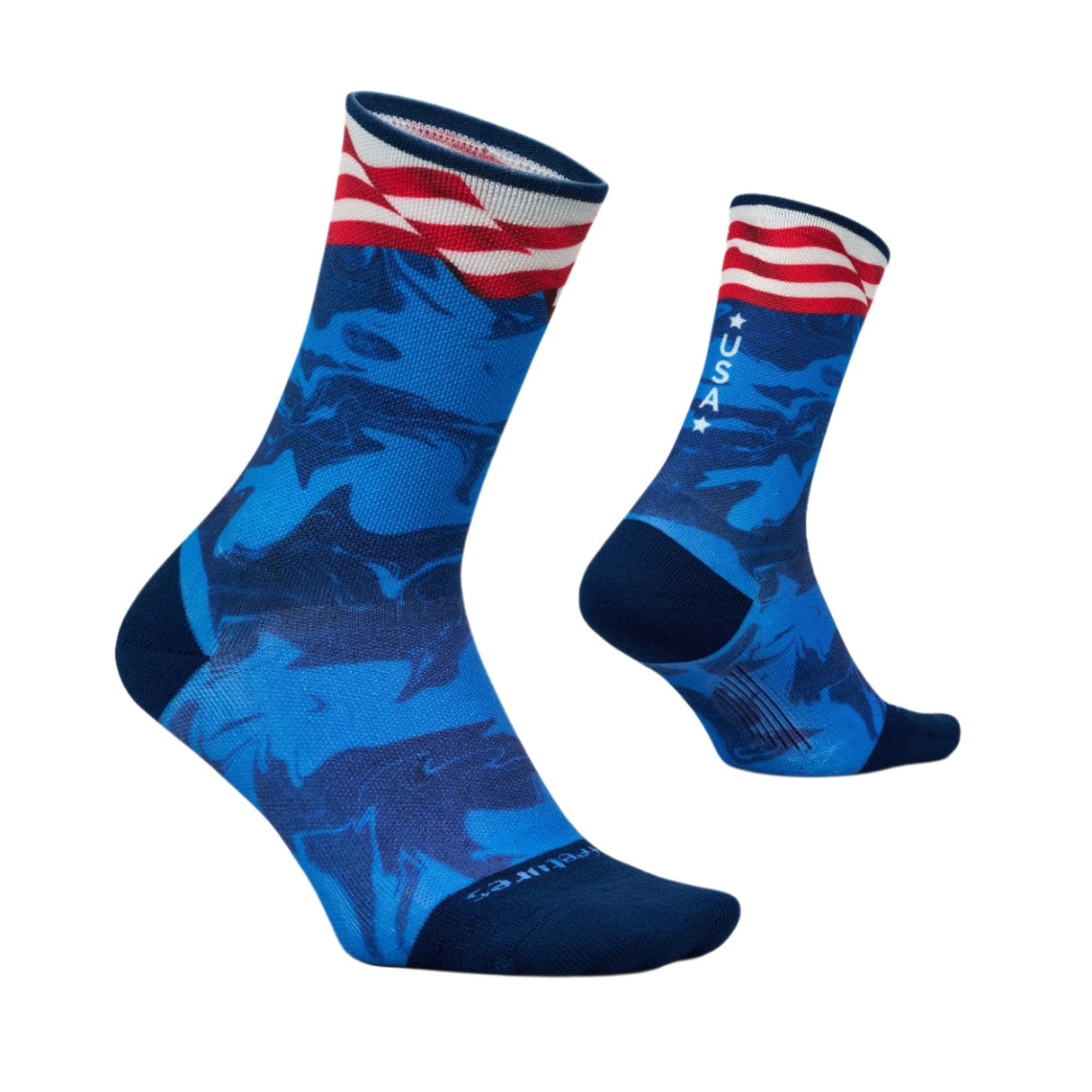 Feetures Elite Light Cushion Mini Crew Limited Edition USA Socks  -