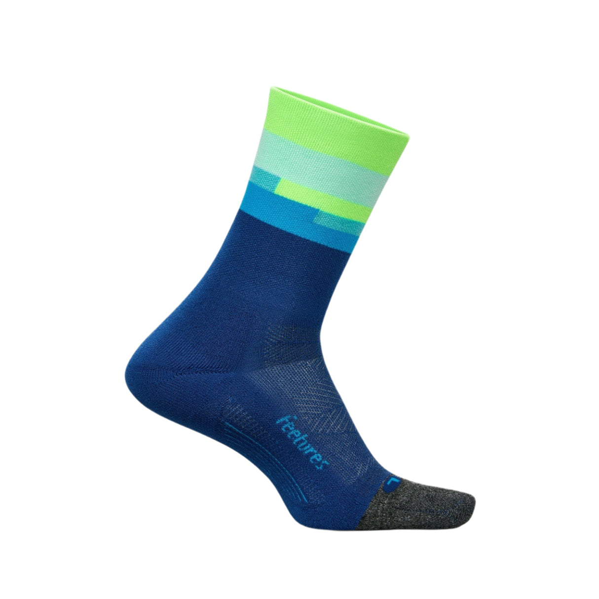 Feetures Elite Light Cushion Mini Crew Socks - Medium / Surfboard Blue