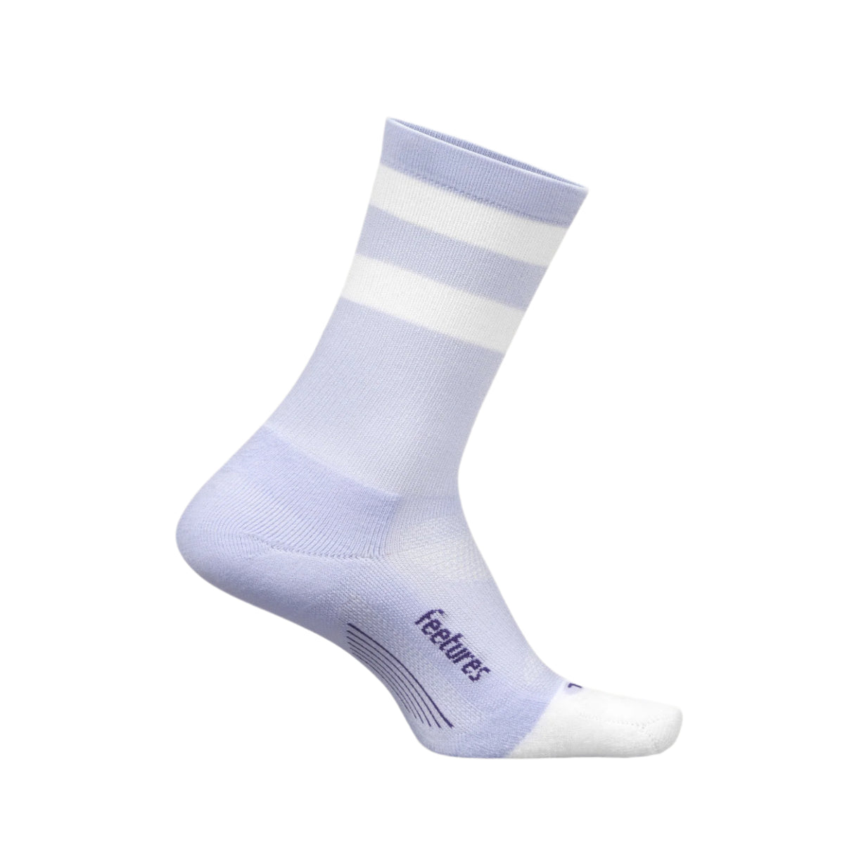 Feetures Elite Light Cushion Mini Crew Socks - Small / Lilac High Top Stripe