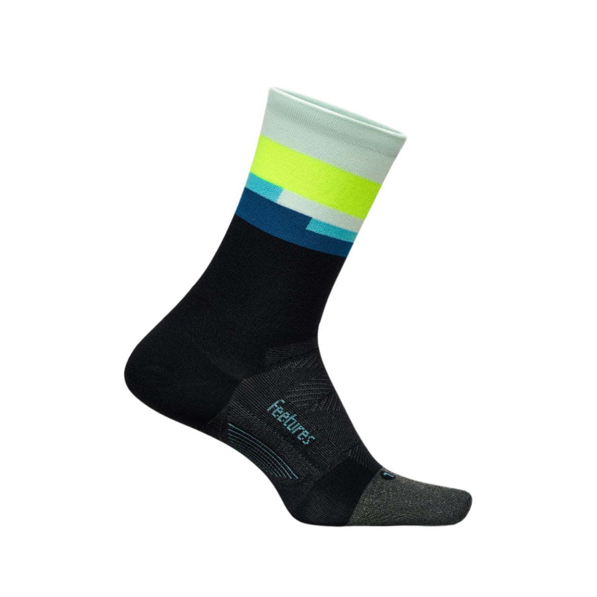Feetures Elite Ultra Light Mini Crew Socks - Medium / Bayside Black