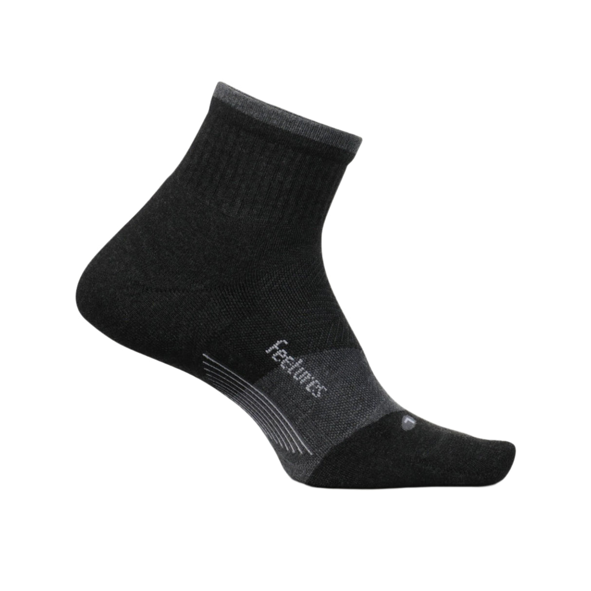 Feetures Elite Trail Max Cushion Quarter Socks - Small / Charcoal