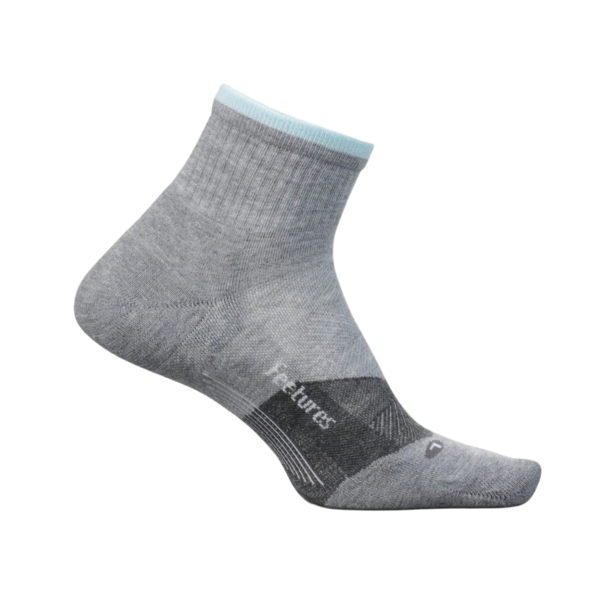 Feetures Elite Trail Max Cushion Quarter Socks  -  Small / Light Gray