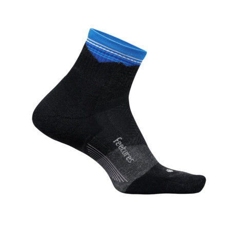 Feetures Elite Trail Max Cushion Quarter Socks  -  Small / Blue Ridge Charcoal