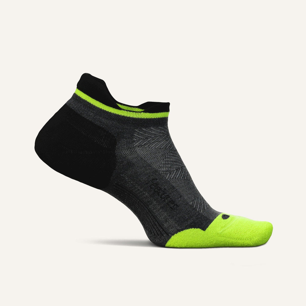 Feetures Elite Max Cushion No Show Tab Socks  -  Small / Midnight Neon