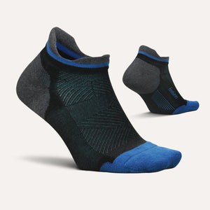 Feetures Elite Max Cushion No Show Tab Socks  -  Small / Tech Blue