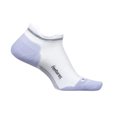 Feetures Elite Max Cushion No Show Tab Socks  -  Small / White Lilatech