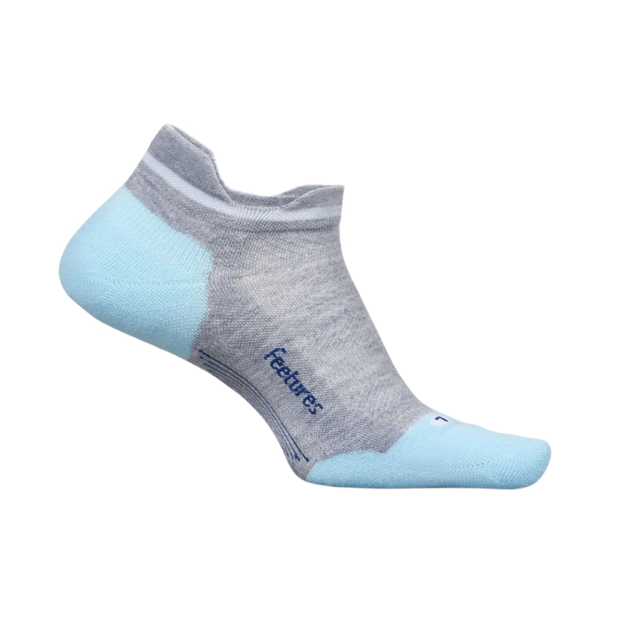 Feetures Elite Max Cushion No Show Tab Socks  -  Small / Gray Sky