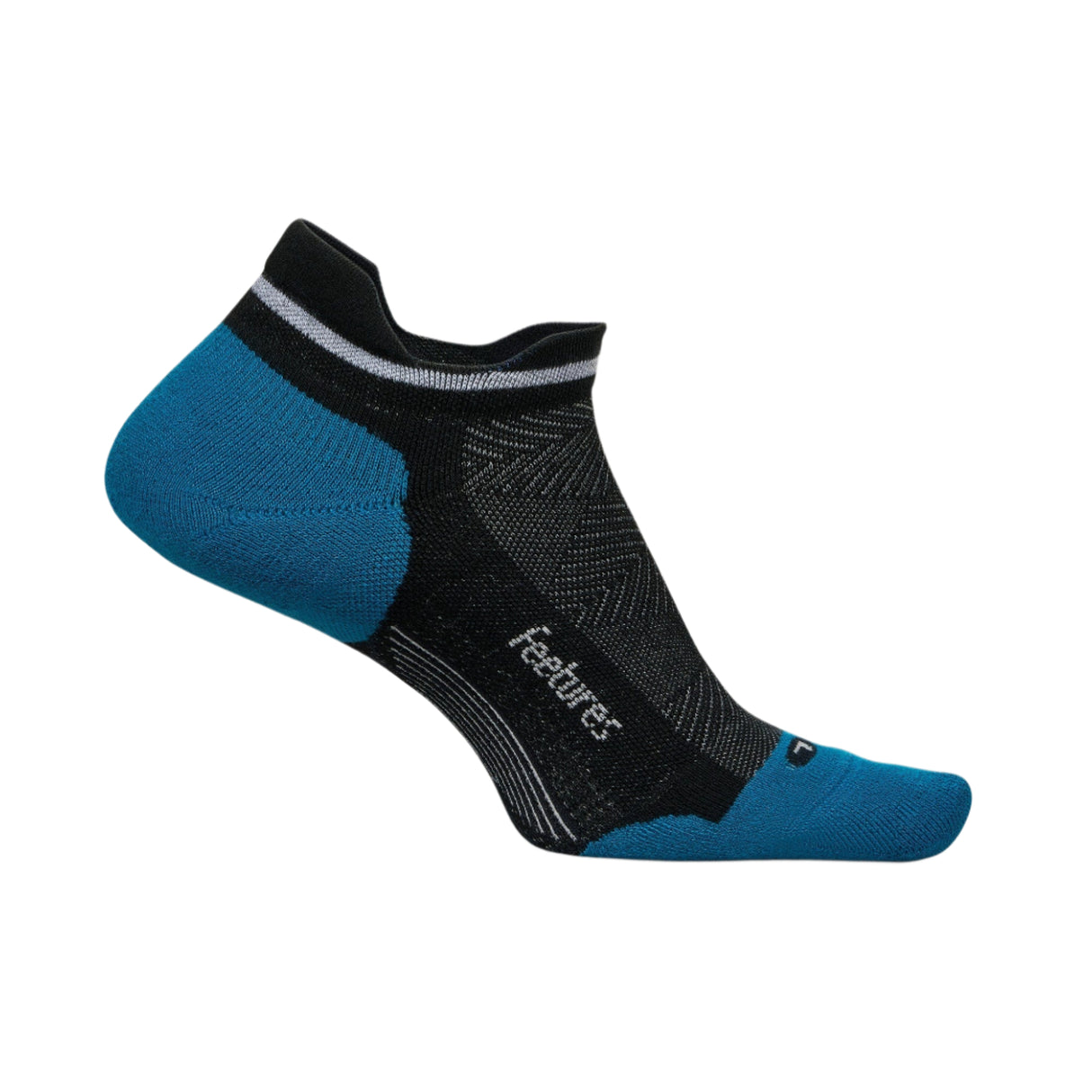 Feetures Elite Max Cushion No Show Tab Socks - Small / Black Sea