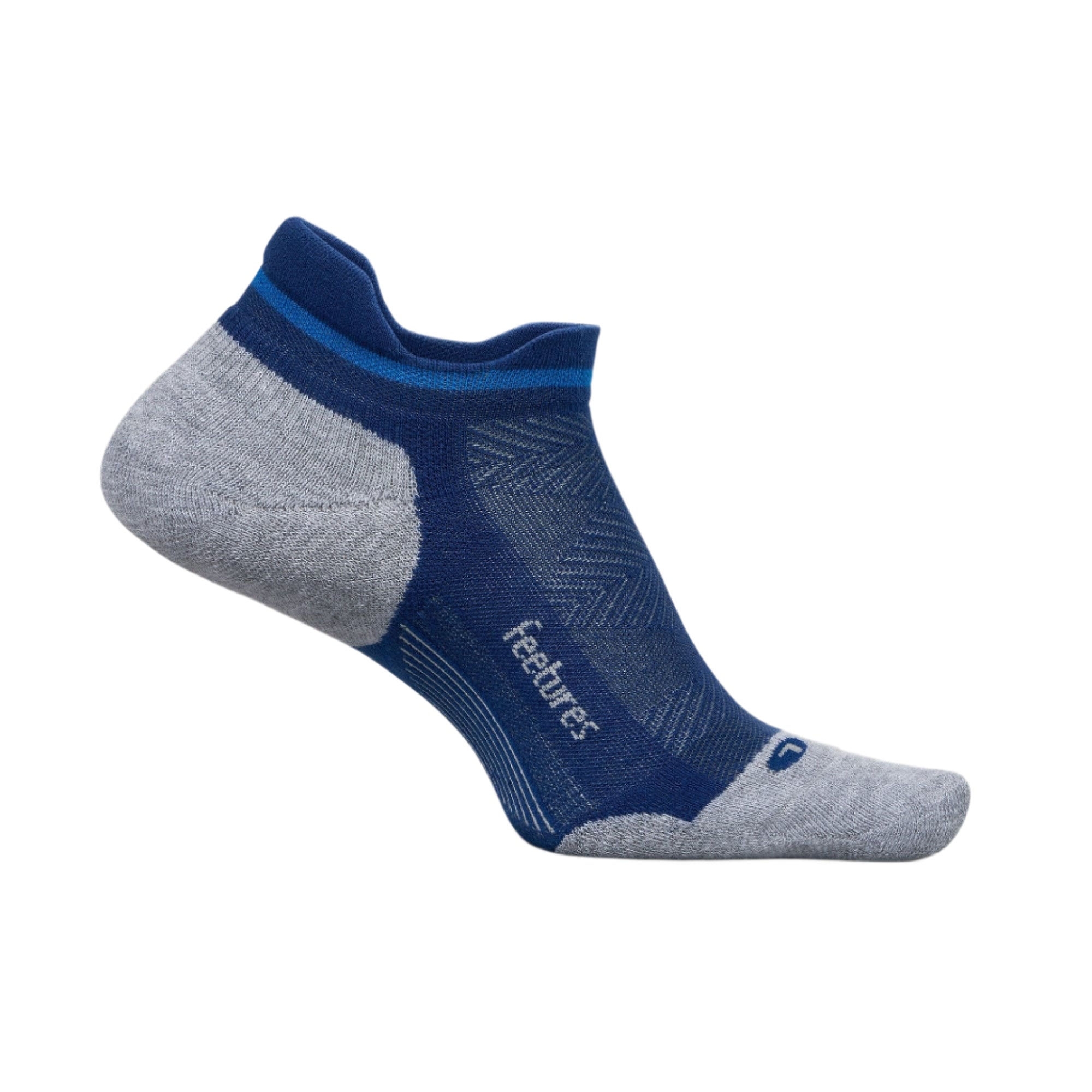 Feetures Elite Max Cushion No Show Tab Socks  -  Small / Navy Mist