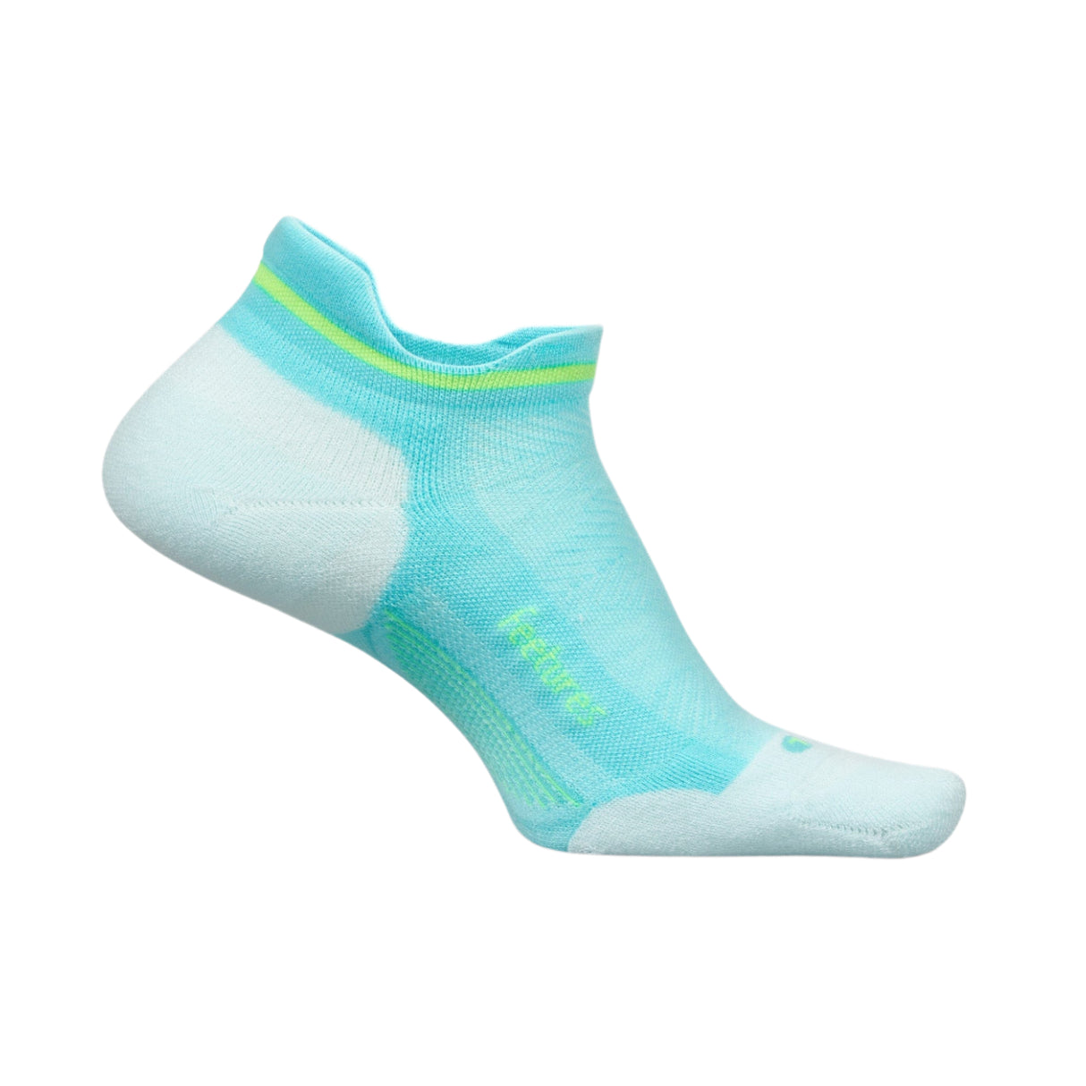 Feetures Elite Max Cushion No Show Tab Socks  -  Small / Aqua Surf