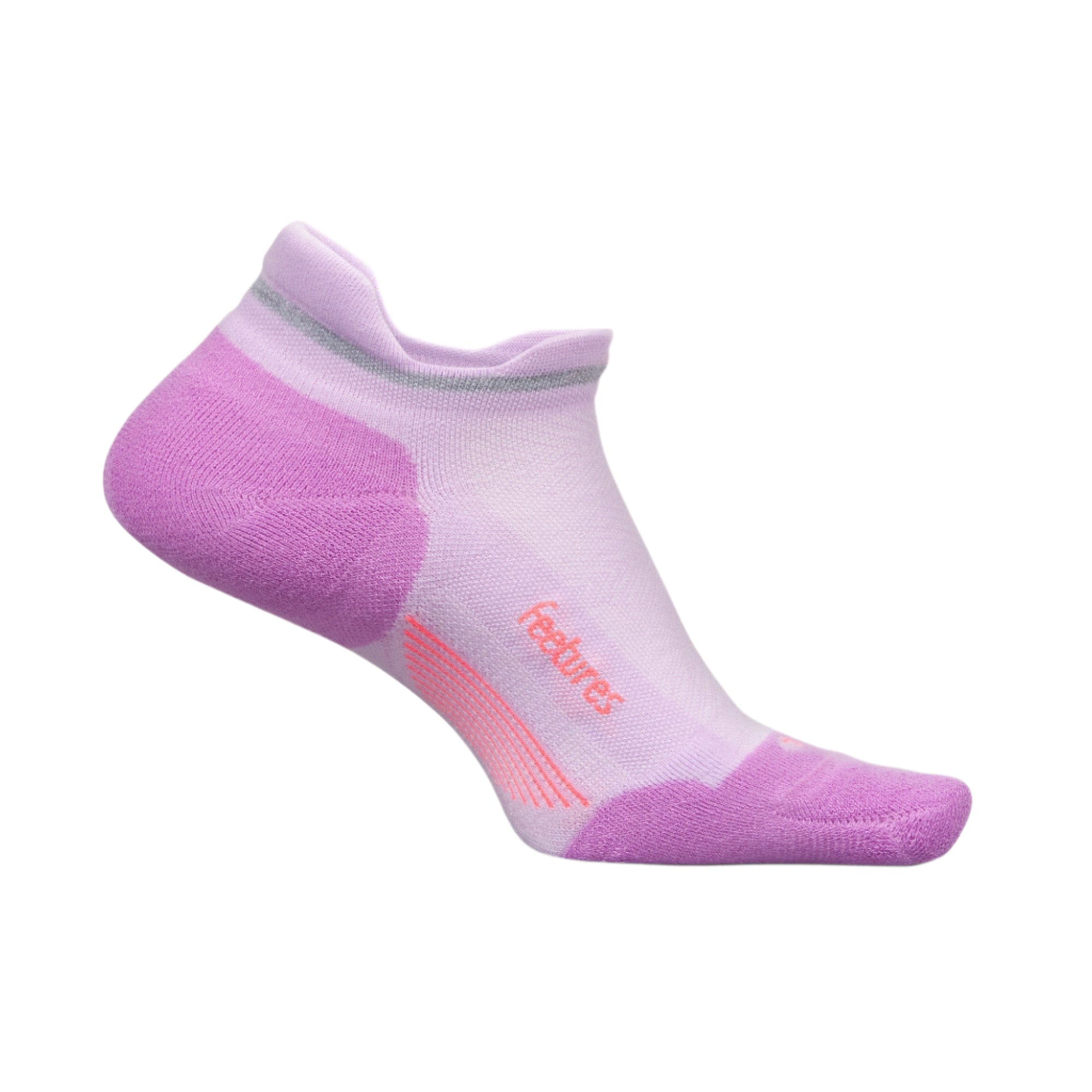 Feetures Elite Max Cushion No Show Tab Socks  -  Small / Orchid Sunset