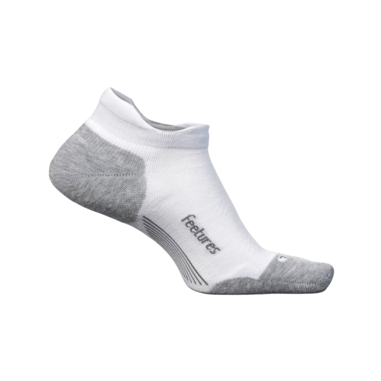 Feetures Elite Max Cushion No Show Tab Socks - Small / White