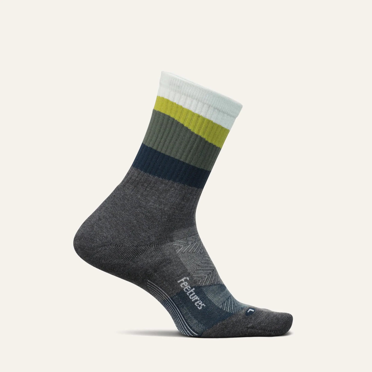 Feetures Elite Trail Max Cushion Mini Crew Socks  -  Small / Ascent Gray