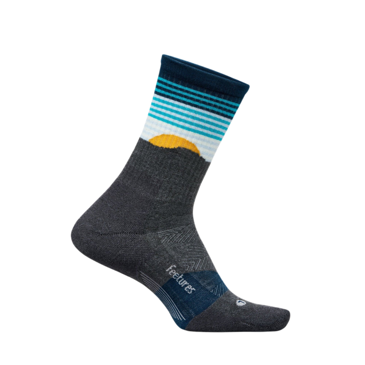 Feetures Elite Trail Max Cushion Mini Crew Socks  -  Small / Table Rock Gray