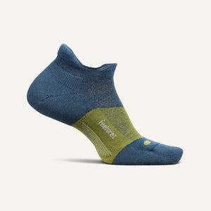Feetures Merino 10 Cushion No Show Tab Socks  -  Small / Midnight Moss