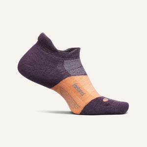 Feetures Merino 10 Cushion No Show Tab Socks  -  Small / Spicy Plum