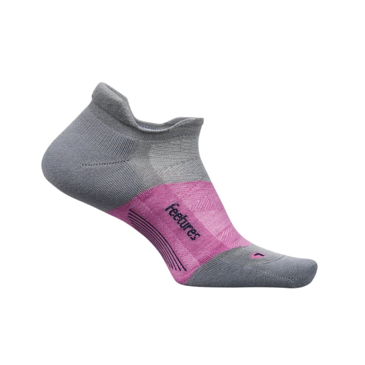 Feetures Merino 10 Max Cushion No Show Tab Socks  -  Medium / Amethyst Gray