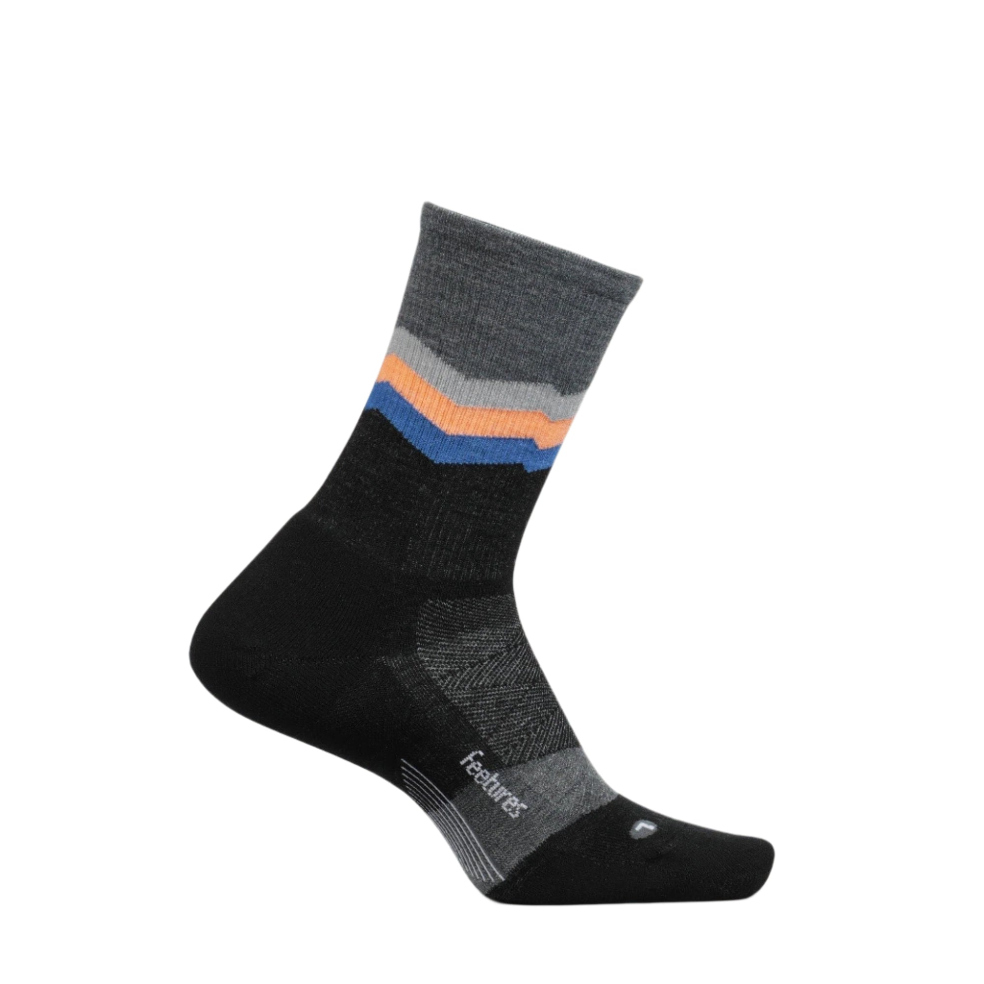Feetures Merino 10 Cushion Mini Crew Socks  -  Small / Switchback Charcoal