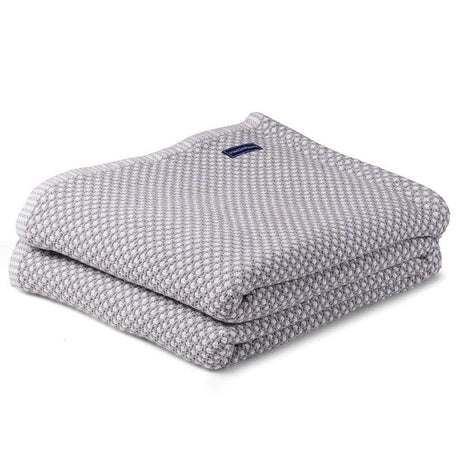 Faribault Mill Edgecomb Cotton Blanket  -  Dove Grey / Twin
