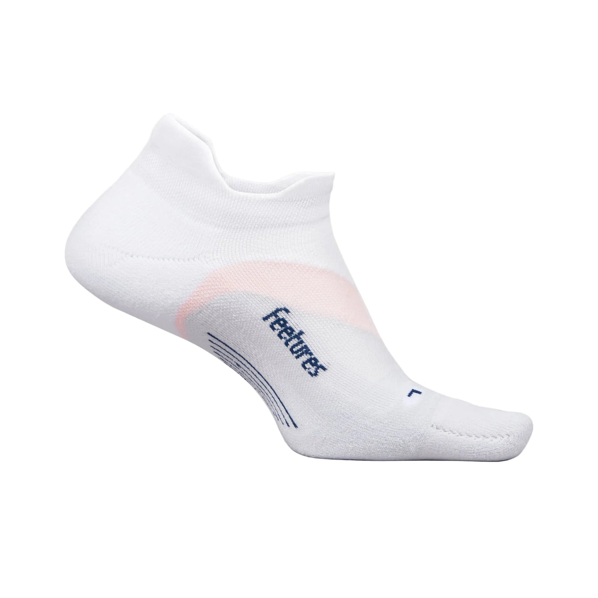 Feetures Elite Light Cushion No Show Tab Socks - Small / White Rose
