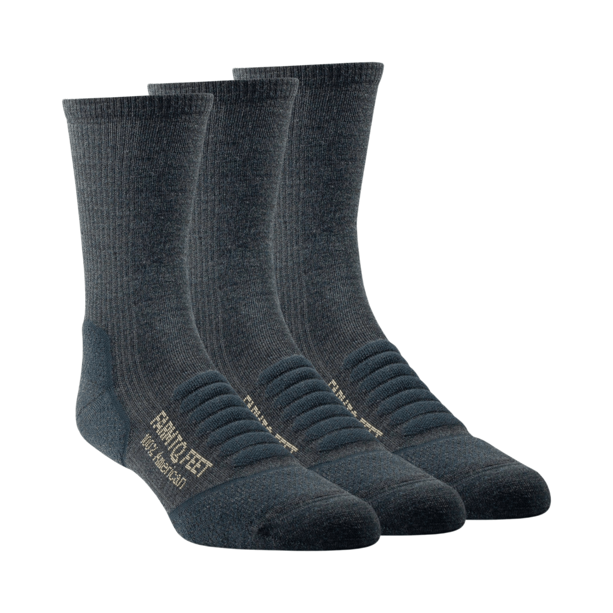 Farm to Feet Damascus Full Cushion Hiking 3-Pack Socks  -  Small / Shadow
