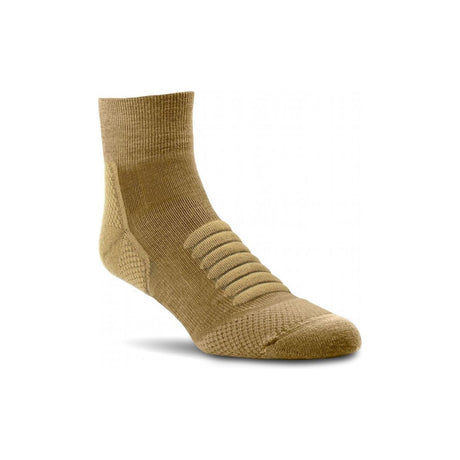 Farm to Feet Fayetteville Light Targeted Cushion 1/4 Crew Socks  -  Small / Coyote Brown